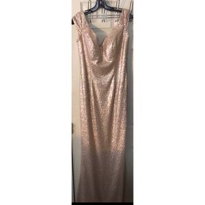 Bari Jay Champagne Sequin Dress size 12